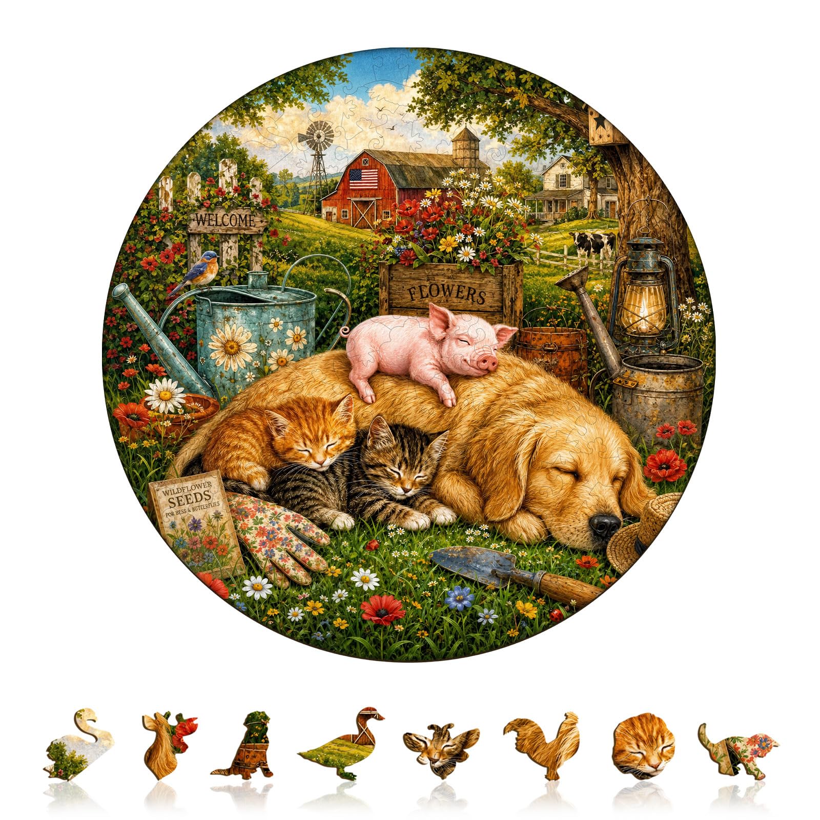 Wooden Puzzles for Adults, Countryside Sweet Dreams Wooden Puzzles