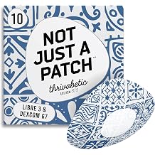 Not Just A Patch Dexcom G7 Adhesive Patches for 15 Days Waterproof & Sweatproof Sensor Covers for Dexcom G7 & Stelo CGM, Thrivabetic Designed Over Patches, 10 Pack, Mosaic