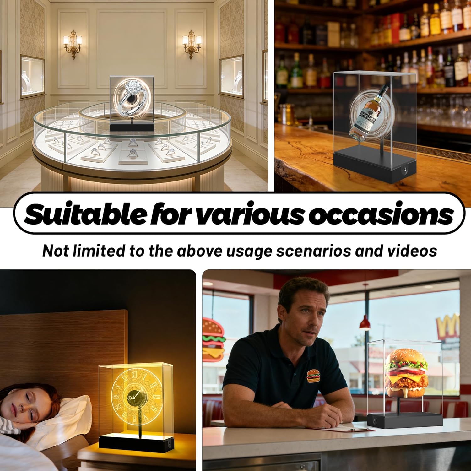 3D Hologram Fan with Cover, 3D Holographic Projector with Smart Control Customized Content, 3D Crystal Photo Video Gifts with 149 pcs LED Beads for Advertising, Wife Husband, Memorial Keepsake