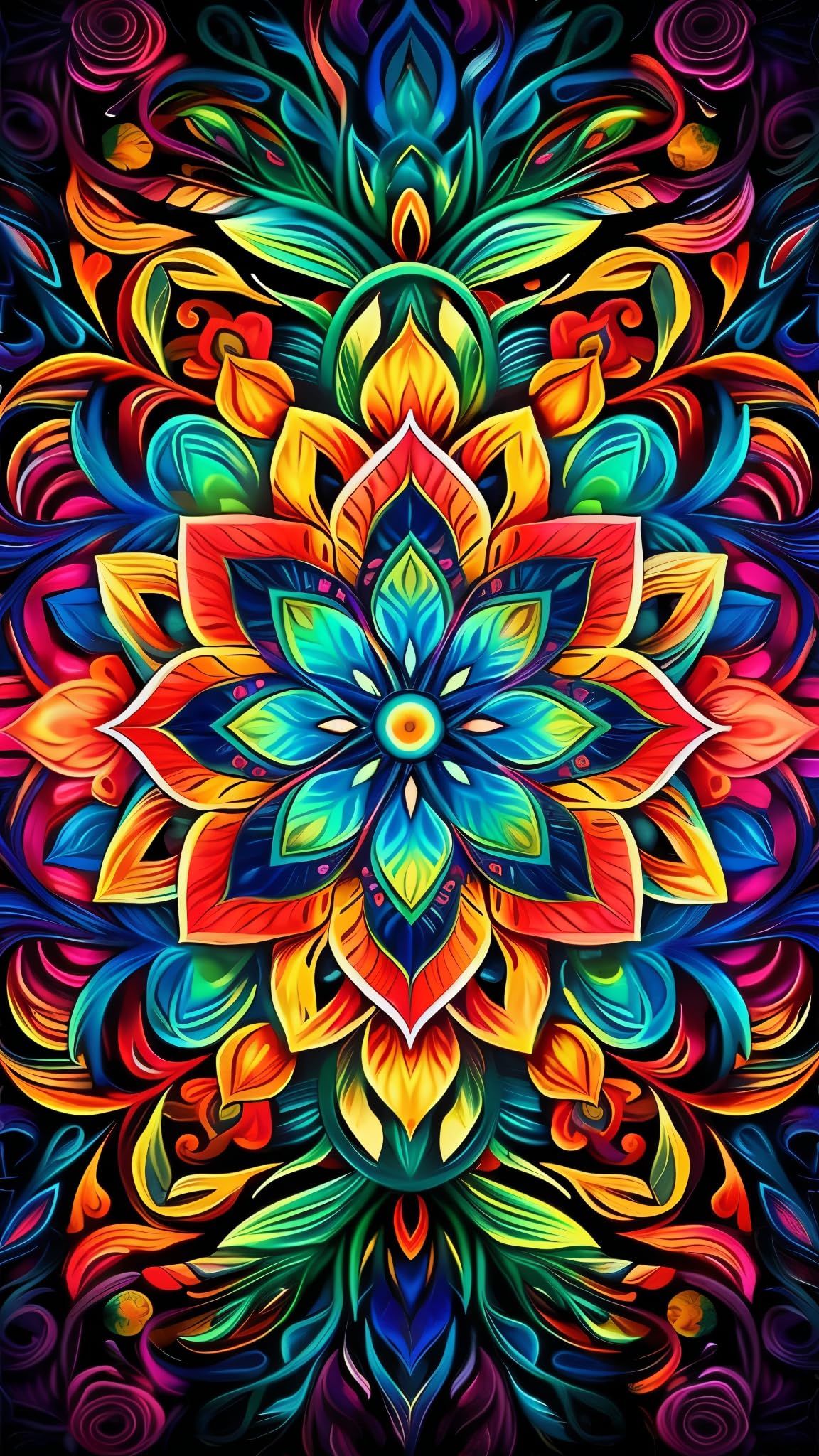 ARTGOTO Paint by Numbers for Adults, Colorful Mandala DIY Acrylic Painting Kit, Large 15.7x27.5inch/40x70cm Canvas, Boho Floral Geometric Wall Decor, No Frame
