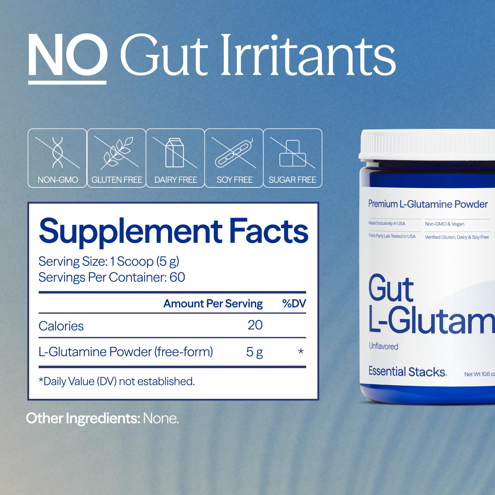 Essential Stacks Gut L-Glutamine Powder (Unflavored, 60 Servings) — Amazon image 8