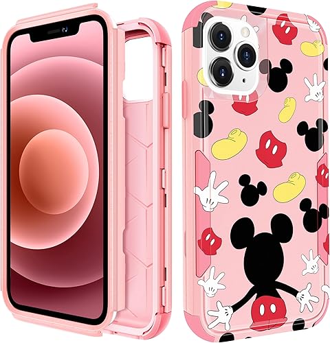 Lupct Funda de teléfono resistente para iPhone 11 Pro Max de 6.5 pulgadas para niños y niñas, linda caricatura, dura, triple capa, resistente,