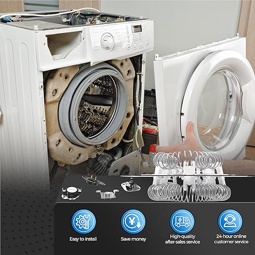 Miniatura 7 de Elemento calefactor de secadora DC47-00019A actualizado 2025 para secadora Samsung dve50r5400v/a3 dve50r5200w/a3 dv45h7000ew/a2 dve50m7450w/a3