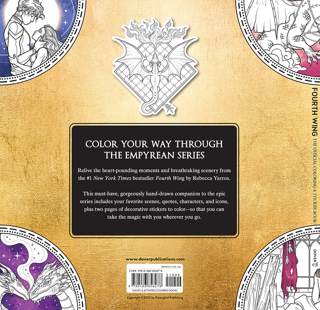 Fourth Wing: The Official Coloring & Sticker Book (Includes 2 Pages of Stickers to Color) (Dover Adult Coloring Books) - Image 2