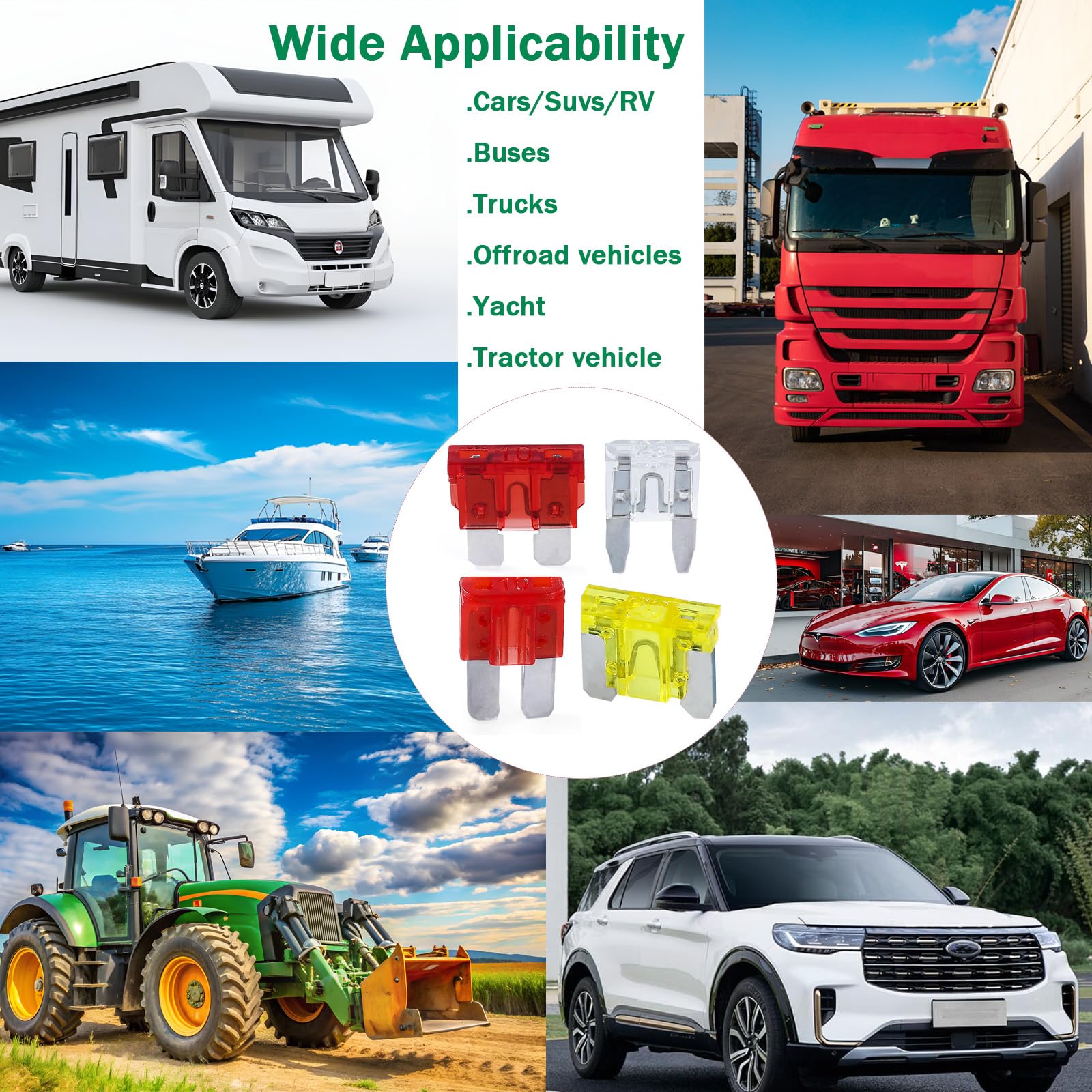 80 fusibili assortiti per auto, fusibili a lama standard/ATC per auto, SUV, camion, camper, accessori per camper (2A/3A/5A/7,5A/10A/15A/20A/25A/30A/35A/40A)