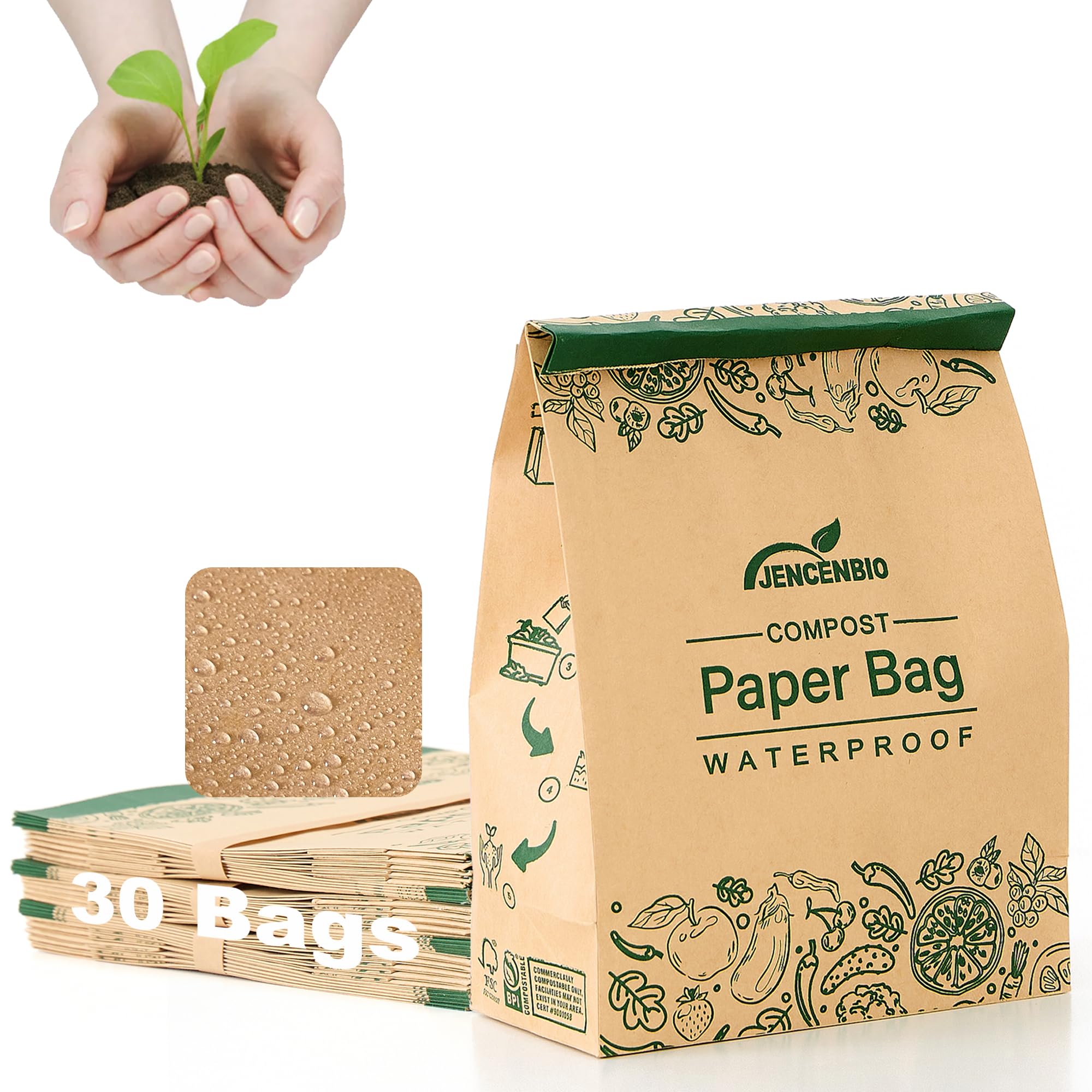 Sac en papier kraft épais haut de gamme marron et ultra résistant