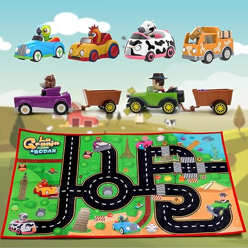 Miniatura 2 de La Granja De Zenon - Coche para niños Bartolito La Vaca Lola Juguetes de coche de bebé para niños pequeños, juguetes Push and Go Cars Pull Back Sets