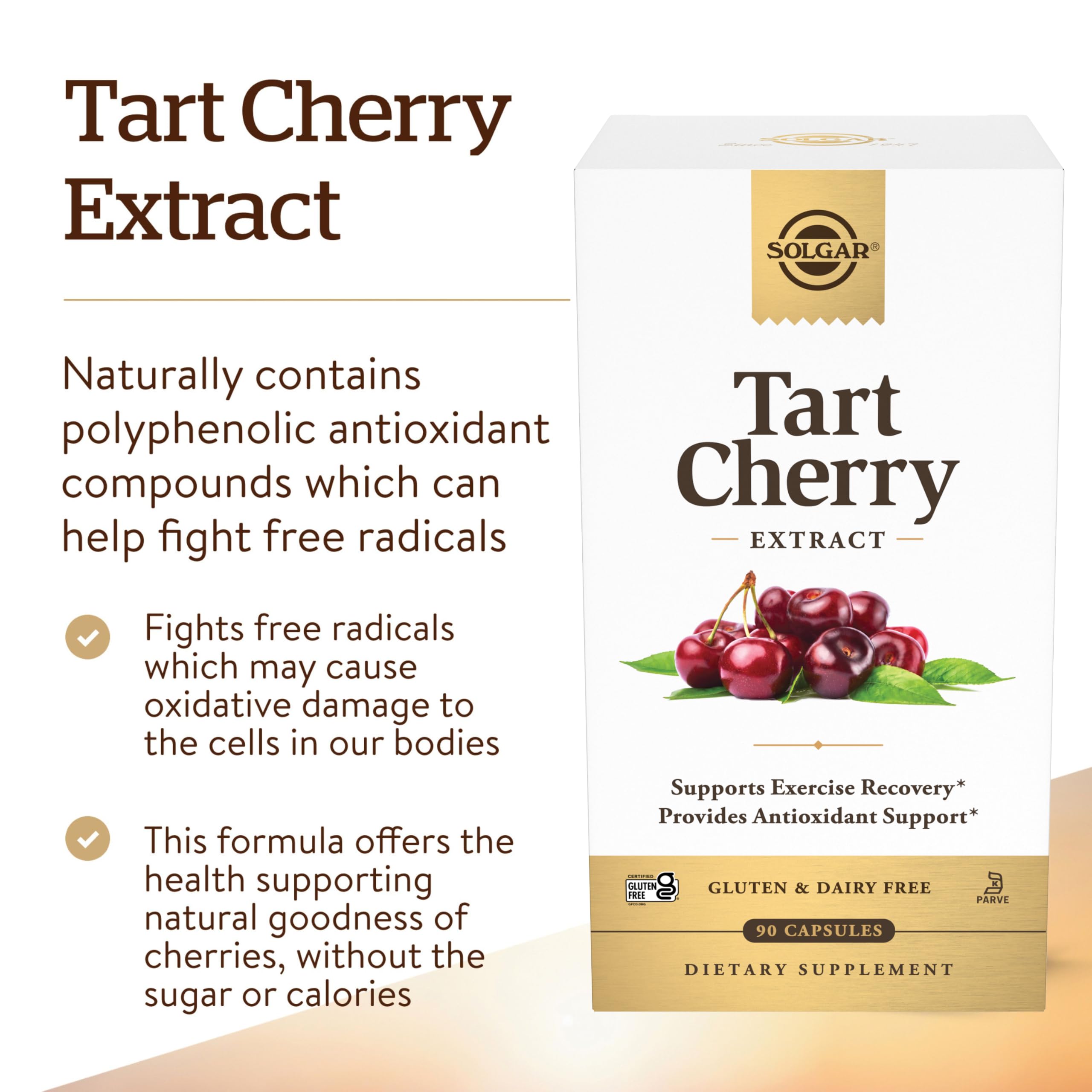 Solgar Tart Cherry 1000 mg, 90 Vegetable Capsules, Antioxidant w/ Quercetin — Amazon image 4