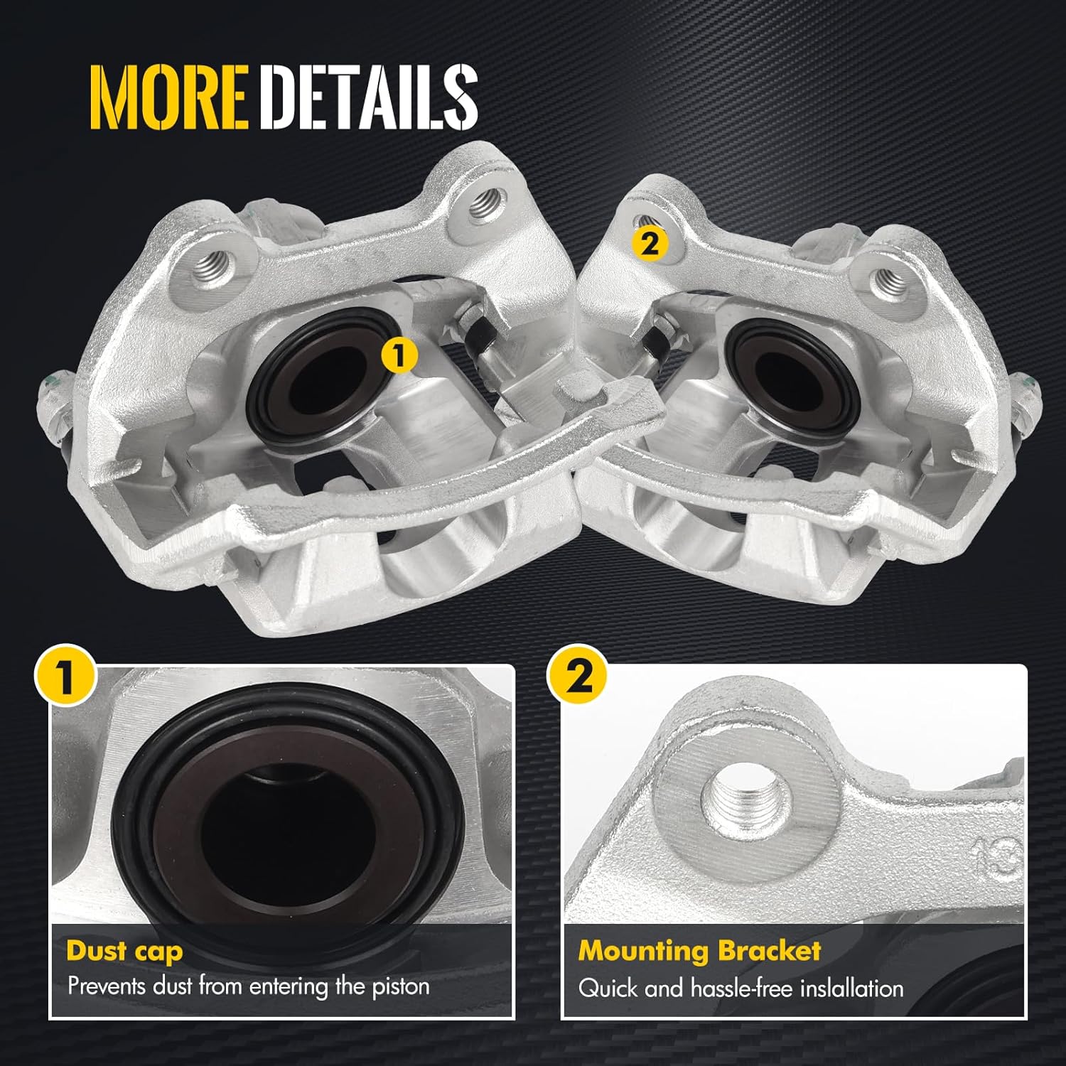 KUSATEC 18B5059 18B5058 Rear Disc Brake Caliper with Bracket fit for Buick Enclave 2008-2017;Cadillac XTS 2013-2019;Chevy Traverse 2009-2017;GMC Acadia 2007-2016/Limited 2017;Saturn Outlook 2007-2010