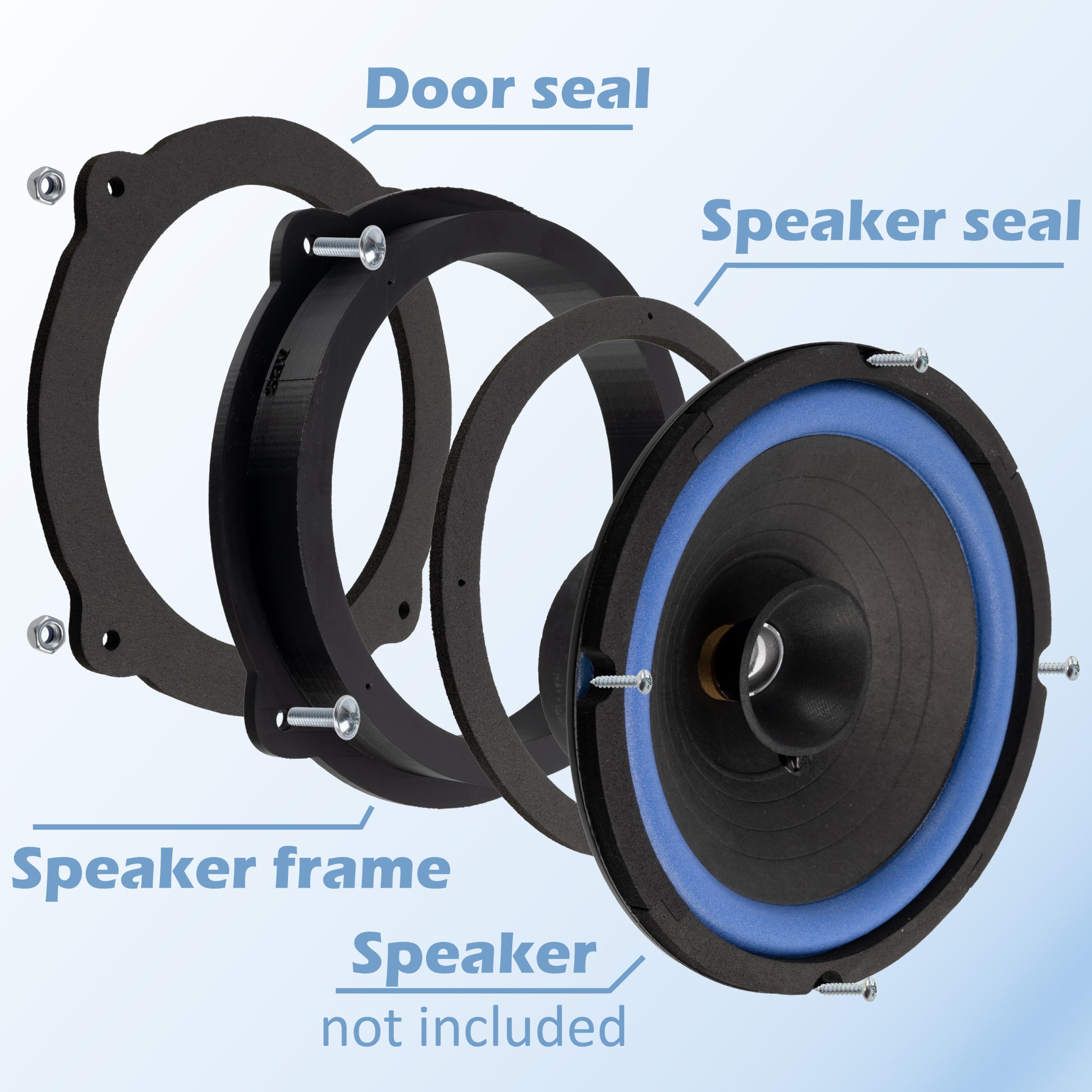 AERZETIX - Kit de 2 adaptadores para Altavoces Ø165mm | Compatible con Hyundai i30 IX35i Tucson, Kia Optima Sportage Soul Fiat Idea, Alfa Romeo 147/159 Puertas Delanteras/traseras, Brera (Delanteras)