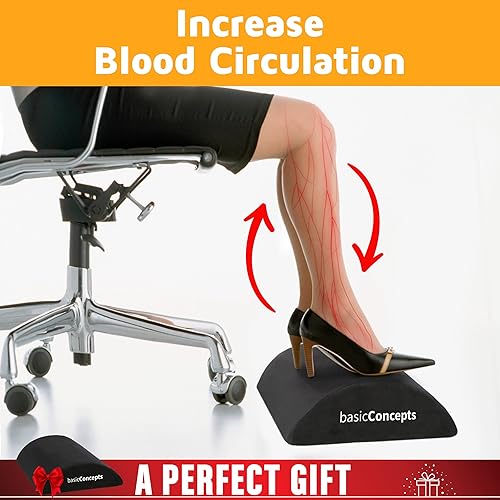 Miniatura 14 de BASIC CONCEPTS Hamaca de pie ajustable para avión (paquete de 2), perfecta o reposapiés de oficina para relajar tus pies (espuma de memoria)