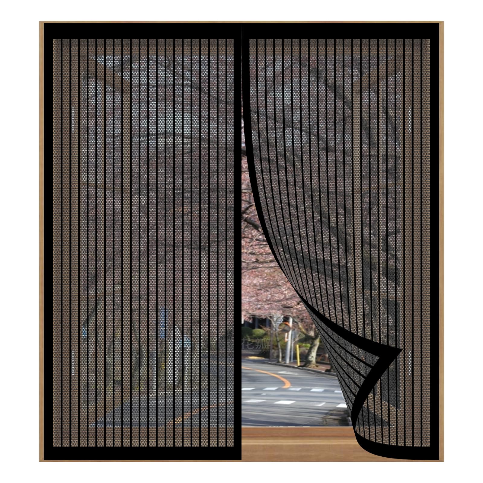 Magnetic Window Screen Insect Mesh 67 x 53 cm Easy Installation No Drilling Or Screwing Heavy Duty Instant Screen Door for Windows Nets to Keep Bugs Out, Black
