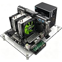 Open Air Acrylic PC Test Bench Case, Transparent Open Frame Computer Chassis for MATX/ITX Motherboards, Superior Cooling Design, Easy Assembly, DIY Gaming PC Test Platform