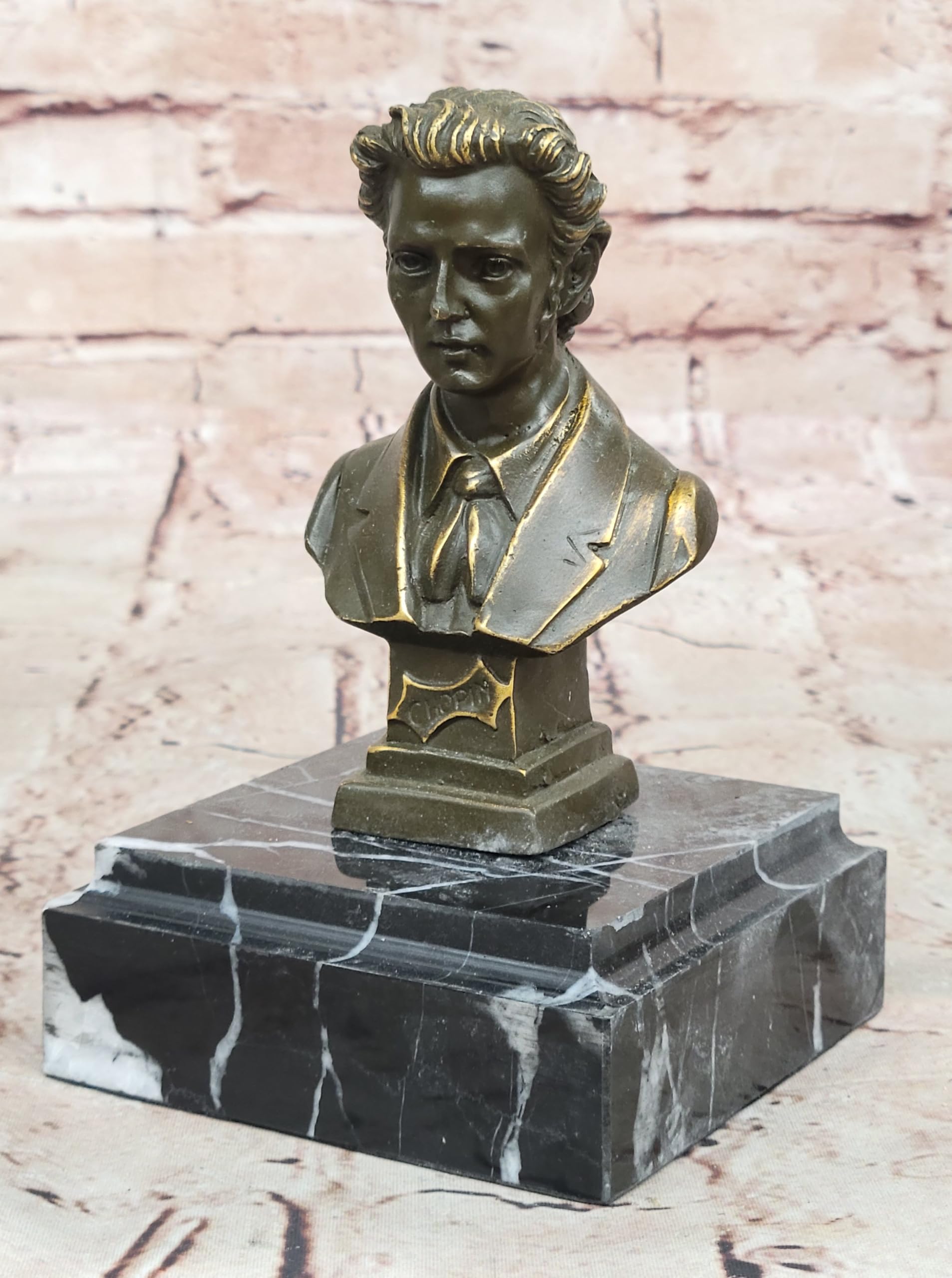 Frederic Chopin Classical Composer Bust Sculpture Statue Piano Decor Music Art by Fisher Artwork Sale Gift Figurine by Think Bronze