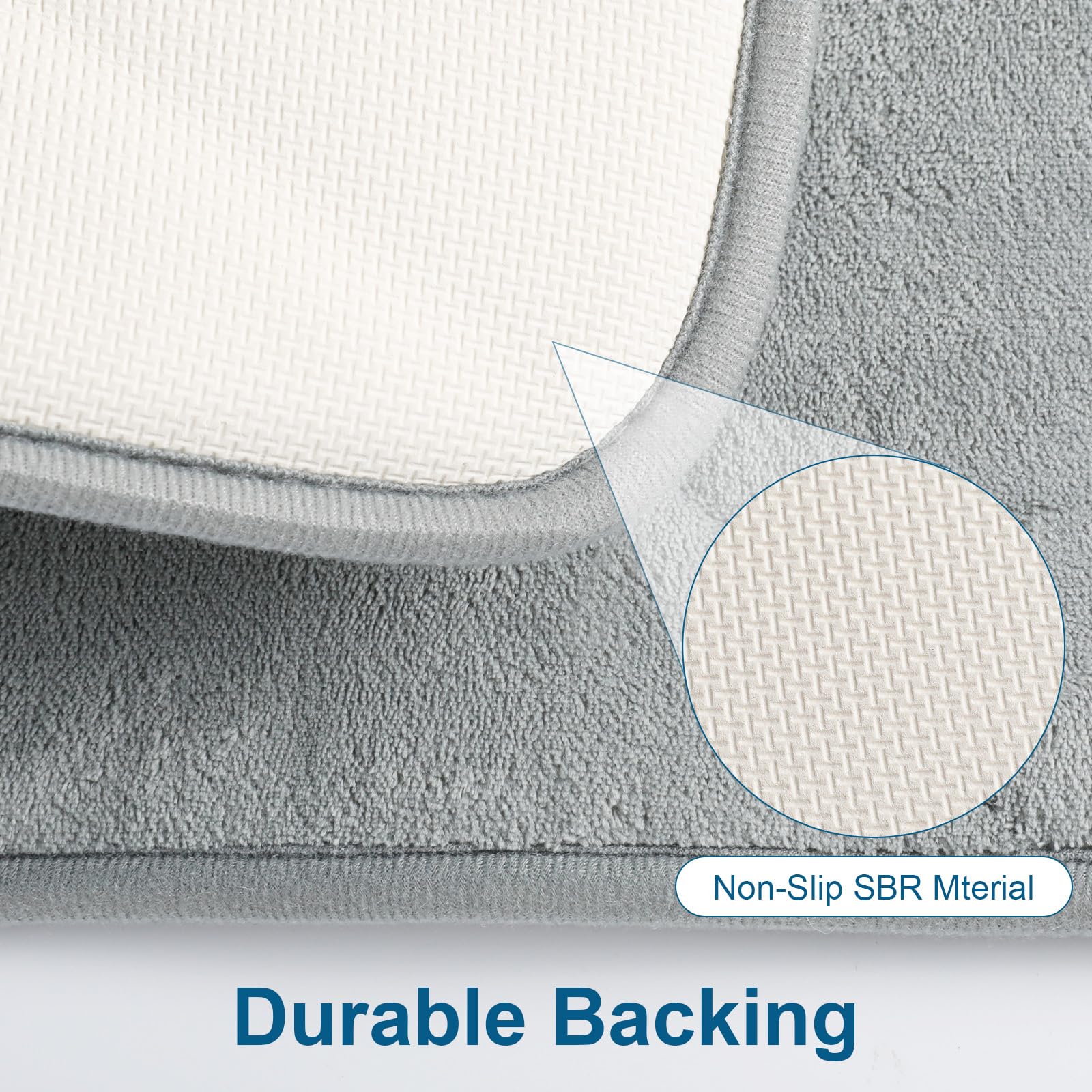 Cozary Badematte 60x40 Cm – Aus Memory-Schaum, Saugfähig, Rutschfest, Grau, Waschbar