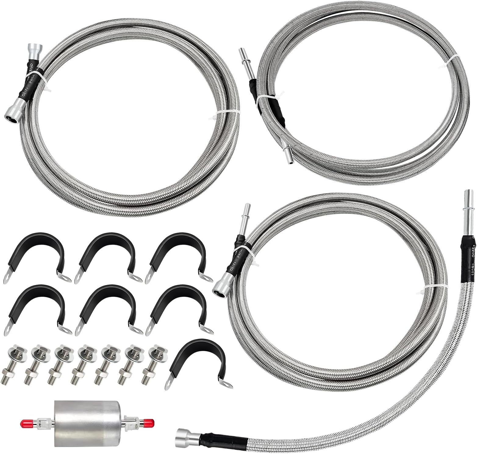 Fuel Line 819-840 Compatible with 1999-2003 Chevy Silverado 1500 2500 HD 3500 GMC Sierra 1500 2500 HD 3500,819840 Flexible Stainless Steel Braided Fuel Hose Set OE#819-840 15043857 15765803
