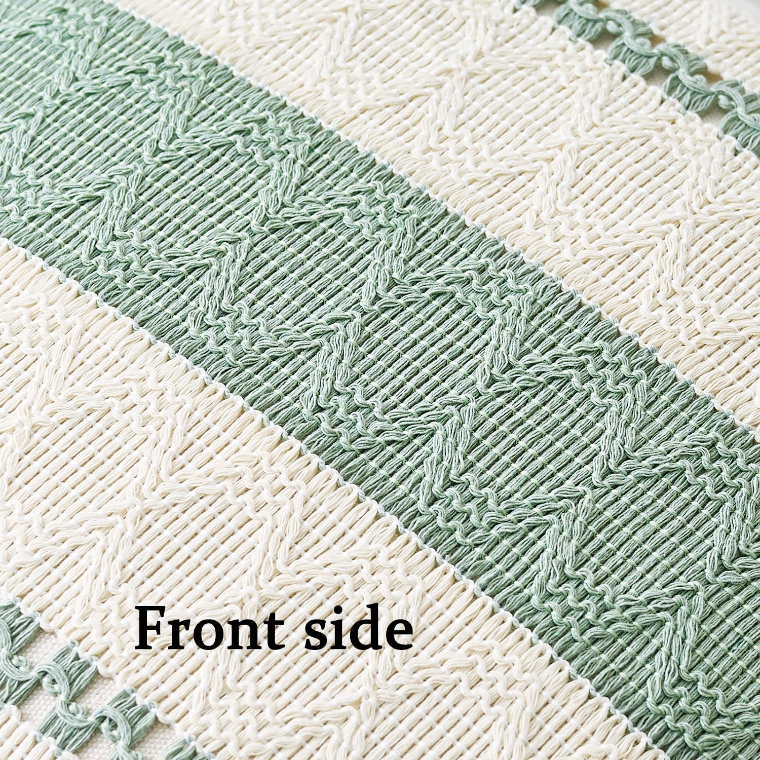 Set di 2 Boho Federe de Cuscini per Divano 40x40 Verde Salvia Moderno Fodere Cuscini Cotone e lino Macramè Cuscino Decorativo Quadrate Fodera per Cuscino per Divano Soggiorno Giardino