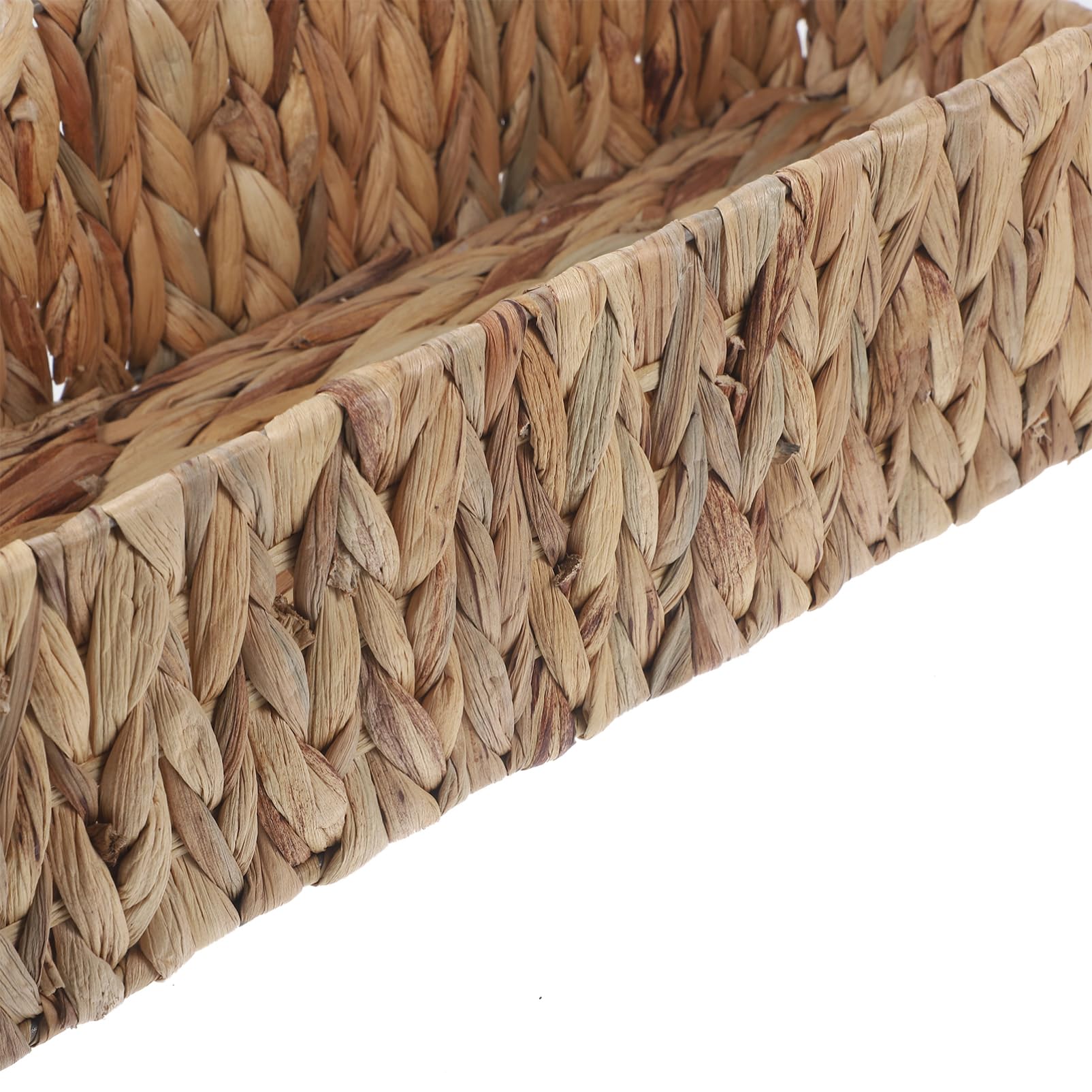 LABRIMP Koszyk Do Przechowywania z Trawy Wodnej Woven Hyacinth Basket z Uchwytem Funkcjonalny Koszyk Dekoracyjny Do Biura i Domu Idealny Organizacji Drobiazgów