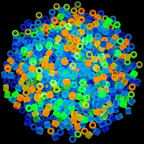 1200 cuentas de poni que brillan en la oscuridad, cuentas de pony UV, mezcla de 11 colores a granel para manualidades, joyería, manualidades,