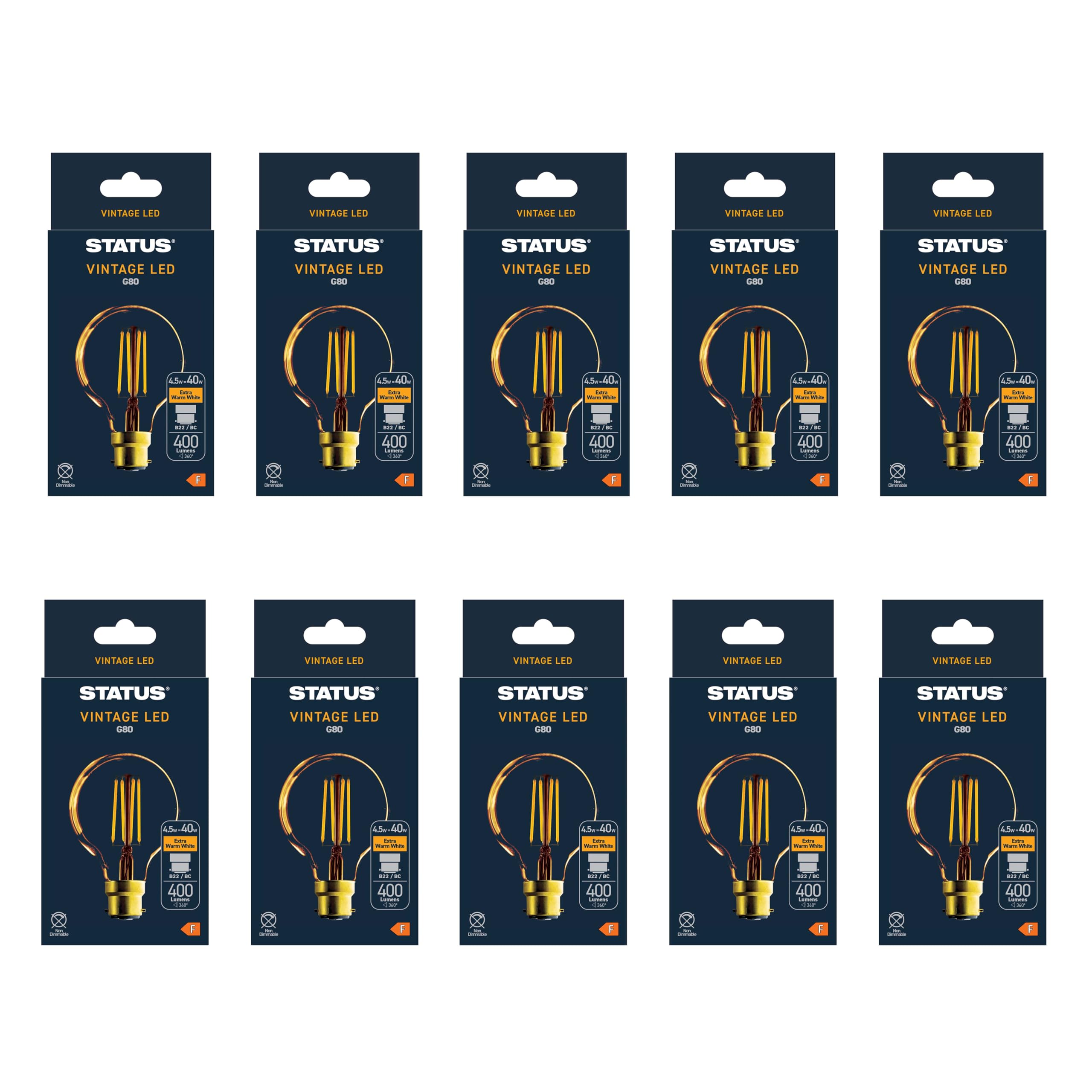 Status Crystalite Antique LED G80 Globe BC Golden Light Bulb - 4watt (Single)
