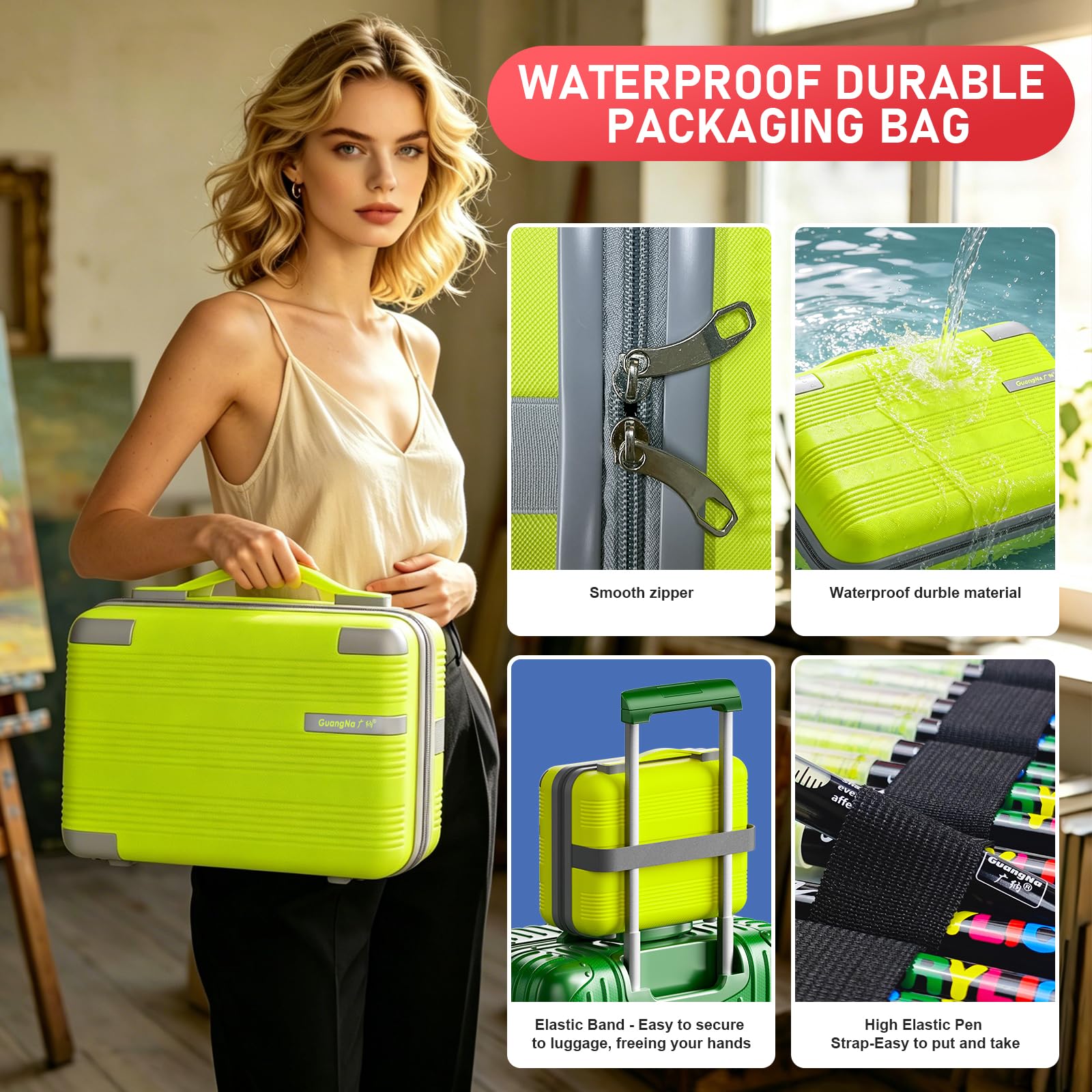 408 colori acrilici per pietre resistenti all'acqua, pennarelli acrilici permanenti, punta a pennello per legno, tela, vetro, metallo, carta, ceramica, tessuto, uova di Pasqua, decorazione