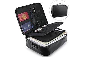 Lockable Fireproof Document Bag | 15"x11"x4" Card Carrier