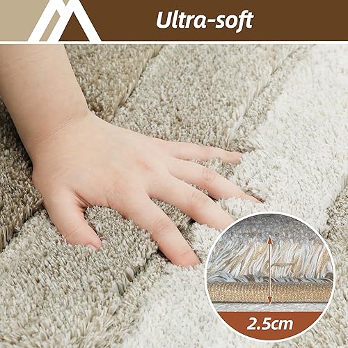 Miniatura 5 de COSY HOMEER Alfombras de baño de 24 x 17 pulgadas, ultra suaves y absorbentes, con respaldo de TPR antideslizante, lavable a máquina, alfombra