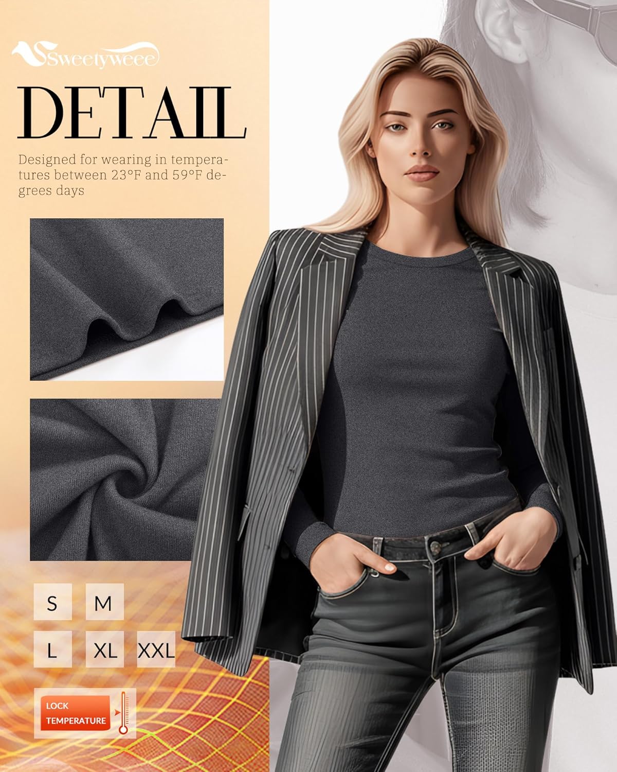 4 Pack Women's Thermal Shirts Long Sleeve Undershirt Tops Raglan Sleeve Fleece Warm Winter Base Layer - Image 2