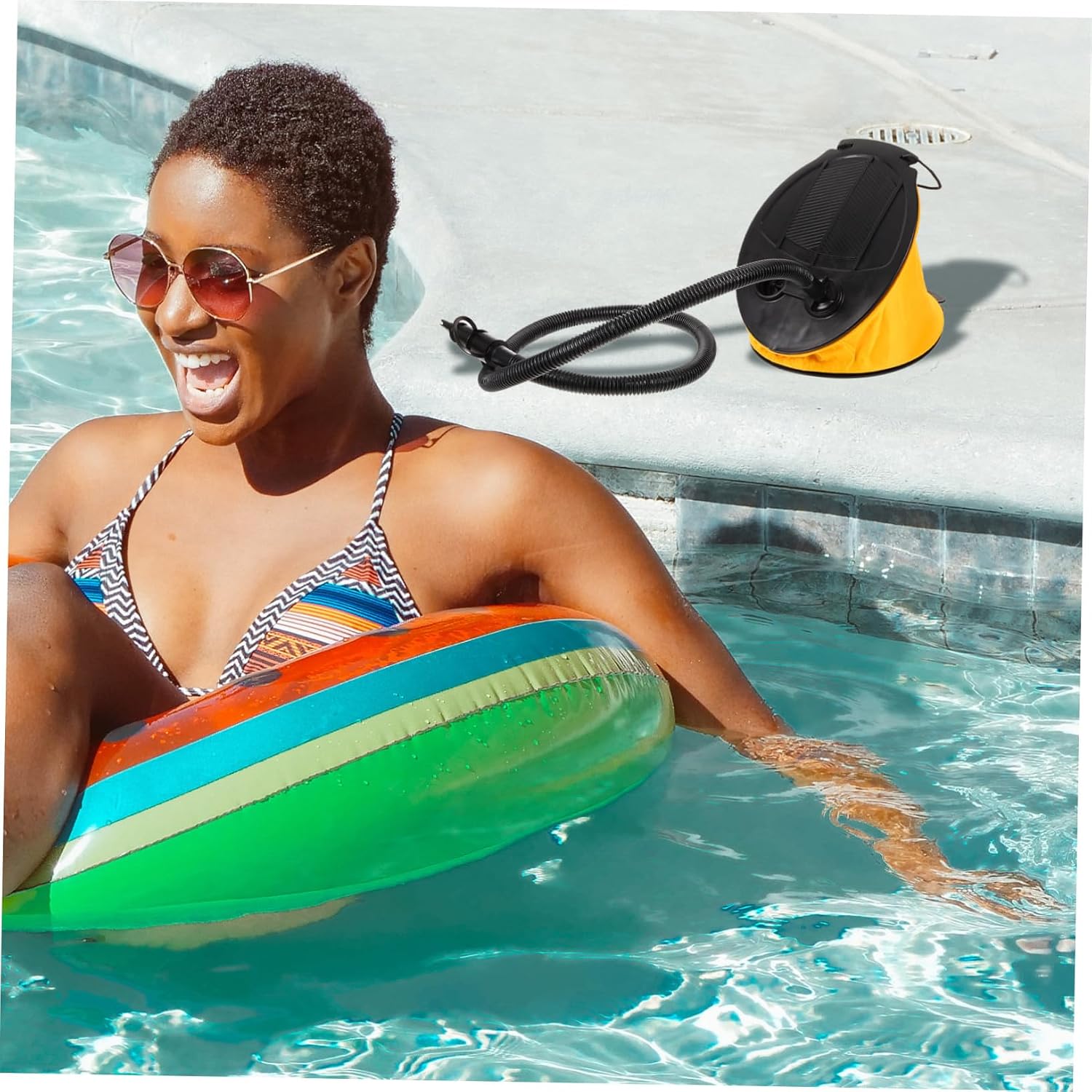 Hemobllo Portable Inflatable Foot Pump Capacity with Long Hose for Air Mattress Boat Balloon Bed and Balls Compact Manual Inflator for Inflatables and Sports Equipment