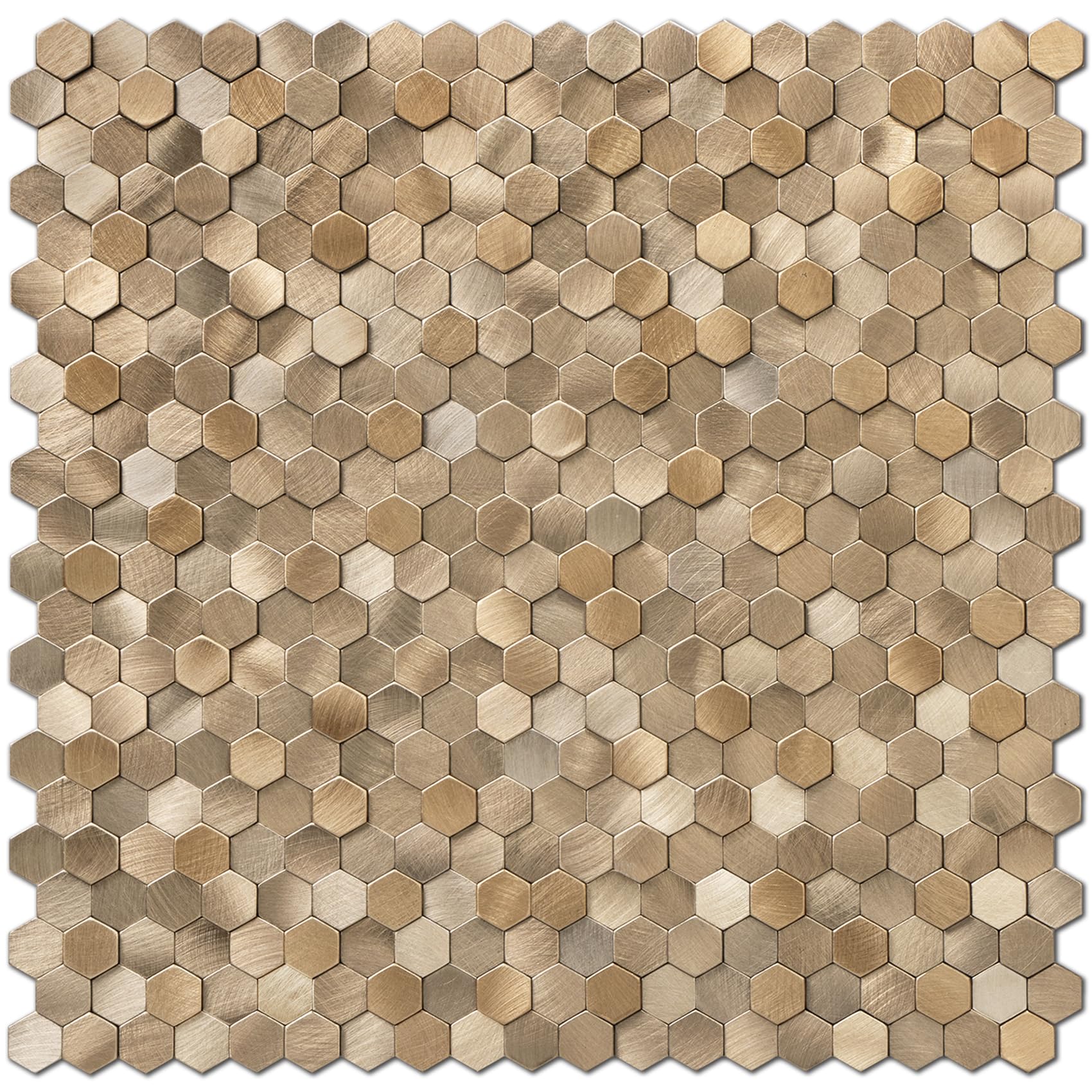 STICKGOO 3D Hexagon Copper Metal Peel and Stick Tile