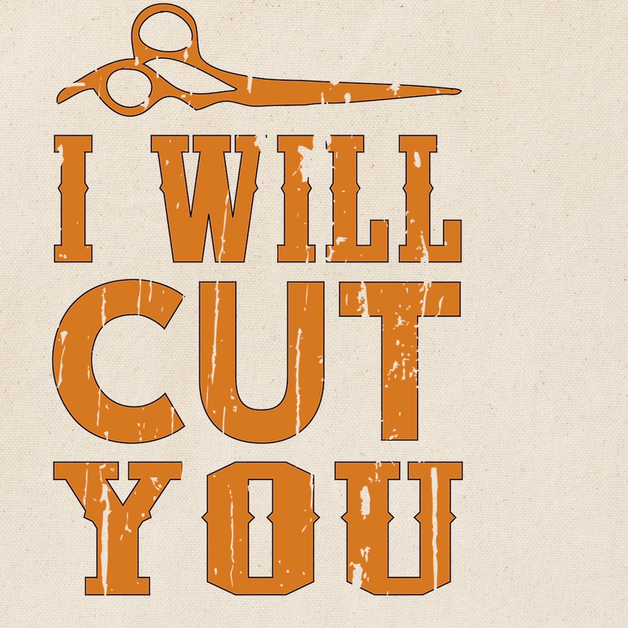 CafePress 'I Will Cut You' Tote Bag - Natural Canvas Reusable Shopping Bag With Funny Saying