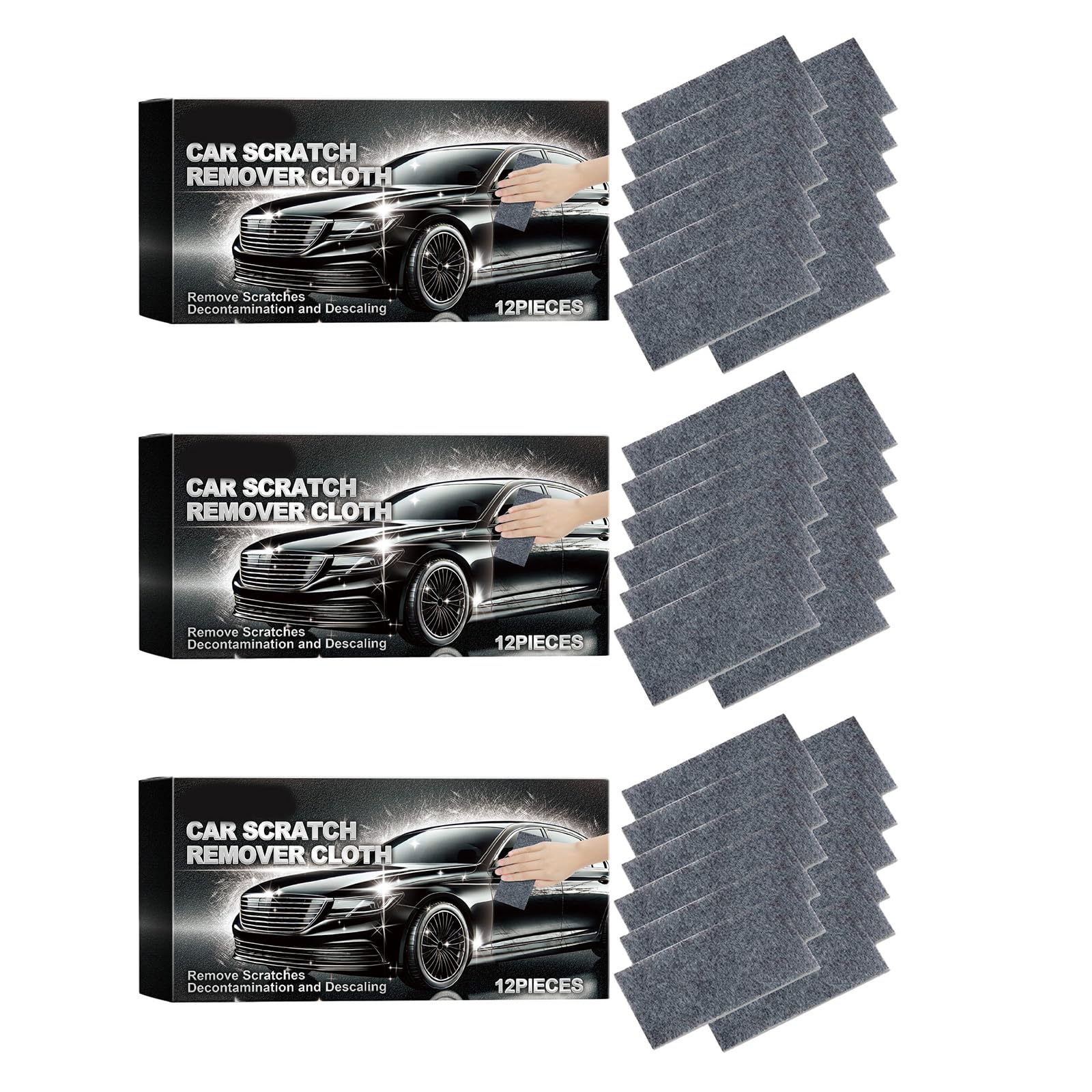 Tsophreniq Car Scratch Repair Cloth Multiple Purpose Easily Repair Scratch Removal for Car Owners Scratches (12pcs / Pack) Vehicle Remover