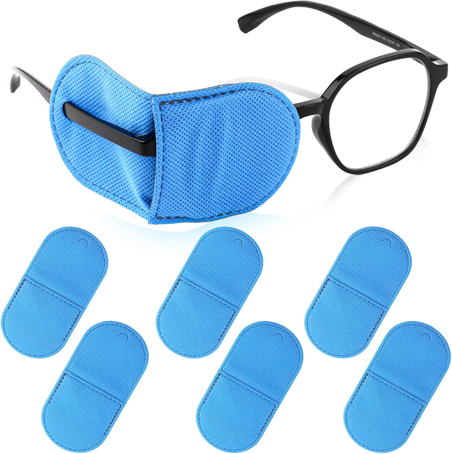 6pcs Glasses Eye Patch, Large Size Eye Patches Reusable NonWoven Eye