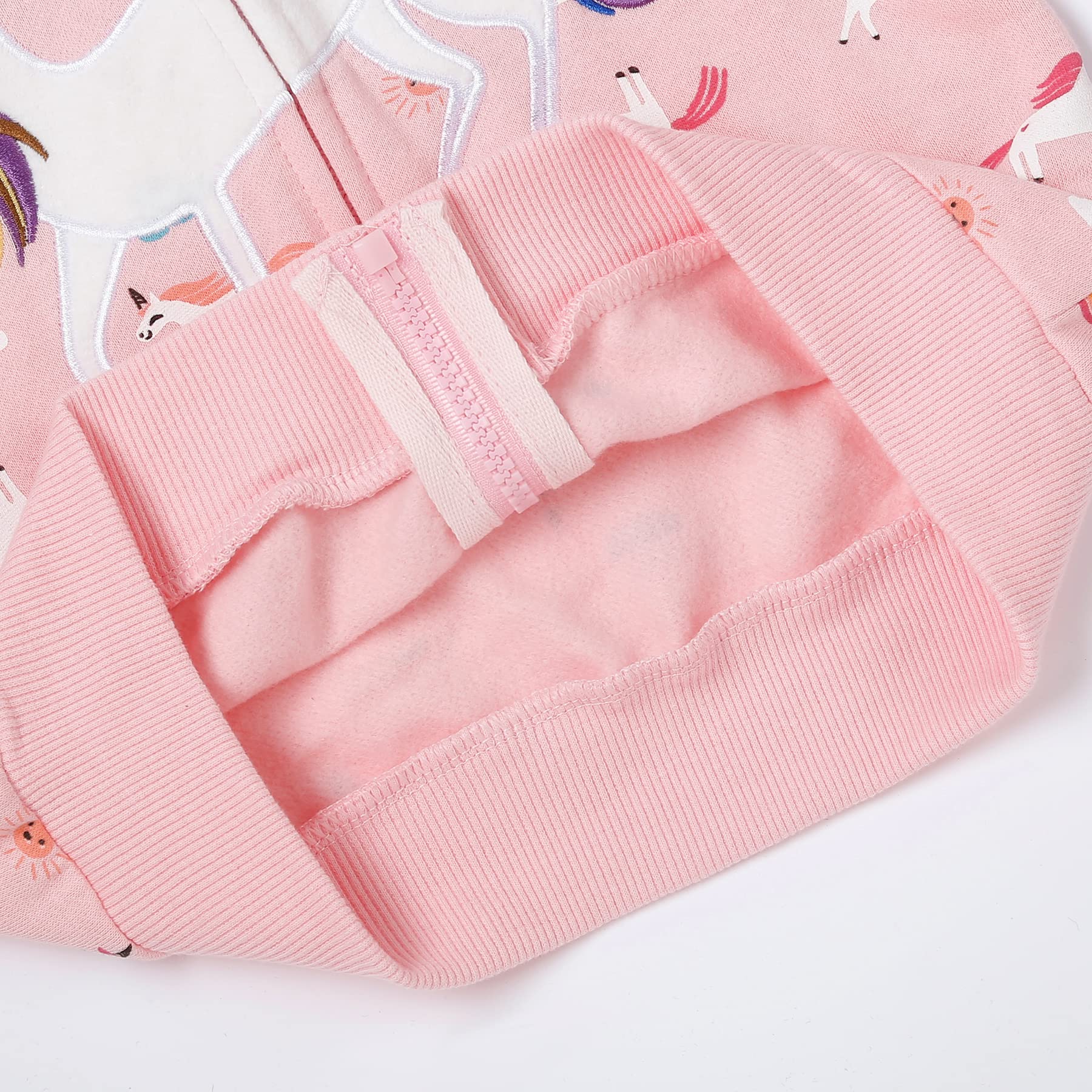 Felpa con cappuccio con zip e unicorno arcobaleno felpa con cappuccio per il rientro a scuola giacca rosa capispalla 6T