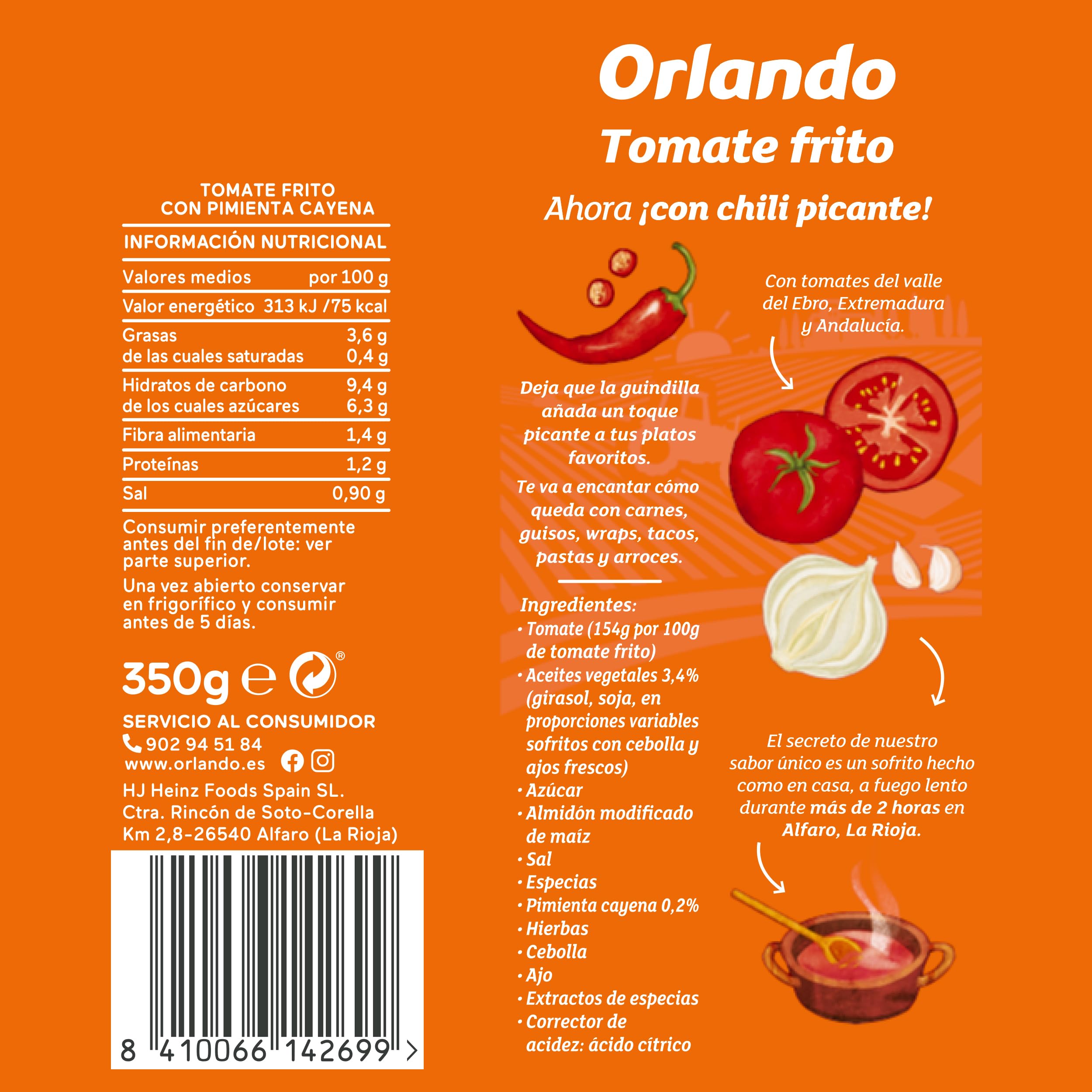ORLANDO Tomate Frito Chili Picante Brik 350g