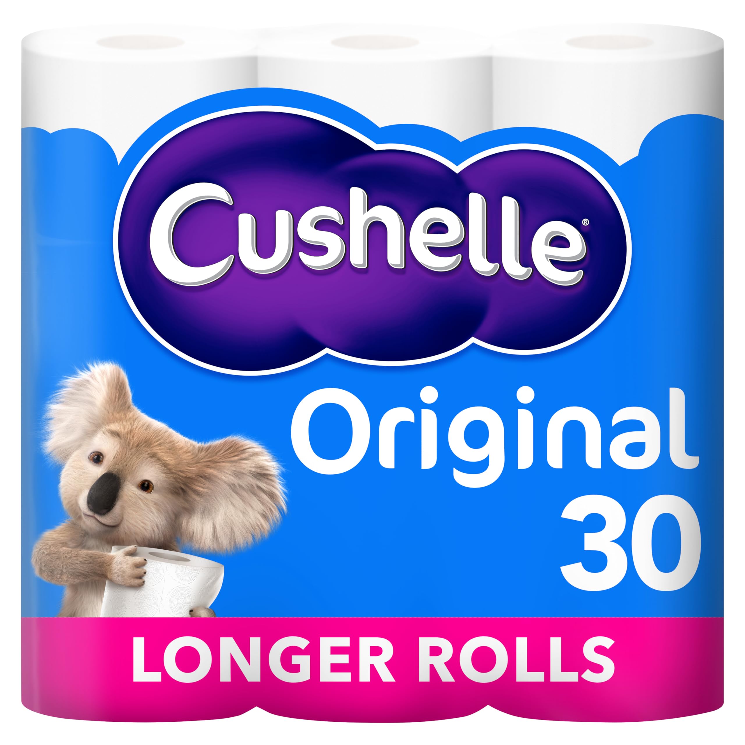 Cushelle Original Toilet Roll, 30 Longer Rolls