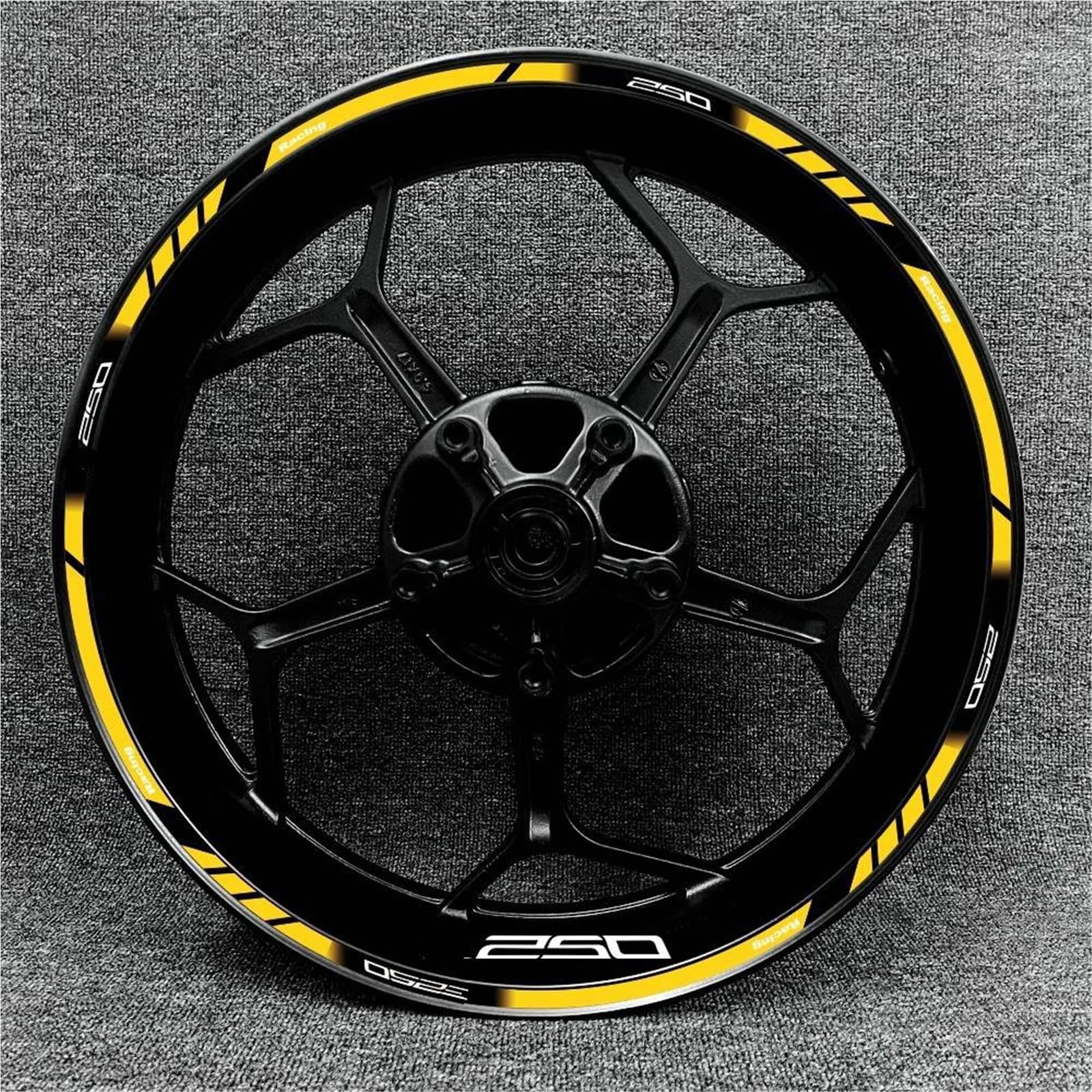 Motorcycle Wheel Hub Decal Front and Rear Rim Reflective Sticker for Kawasaki for Z250 for Z300 for Z400 for Z650(Color5)