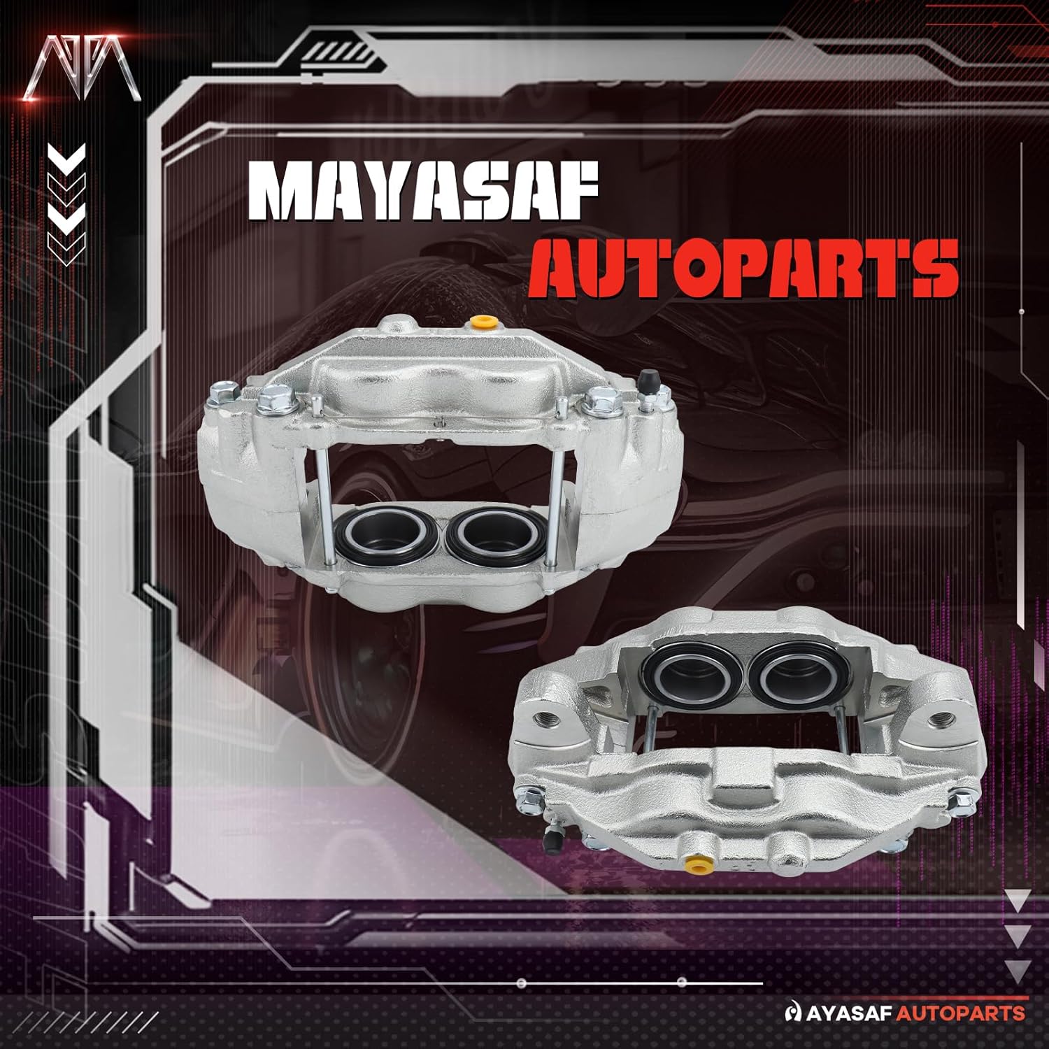 MAYASAF 193274 193275 Front Disc Brake Caliper Left & Right Both Side Caliper for Toyota 2008-2015 Sequoia, 2007-2015 Tundra