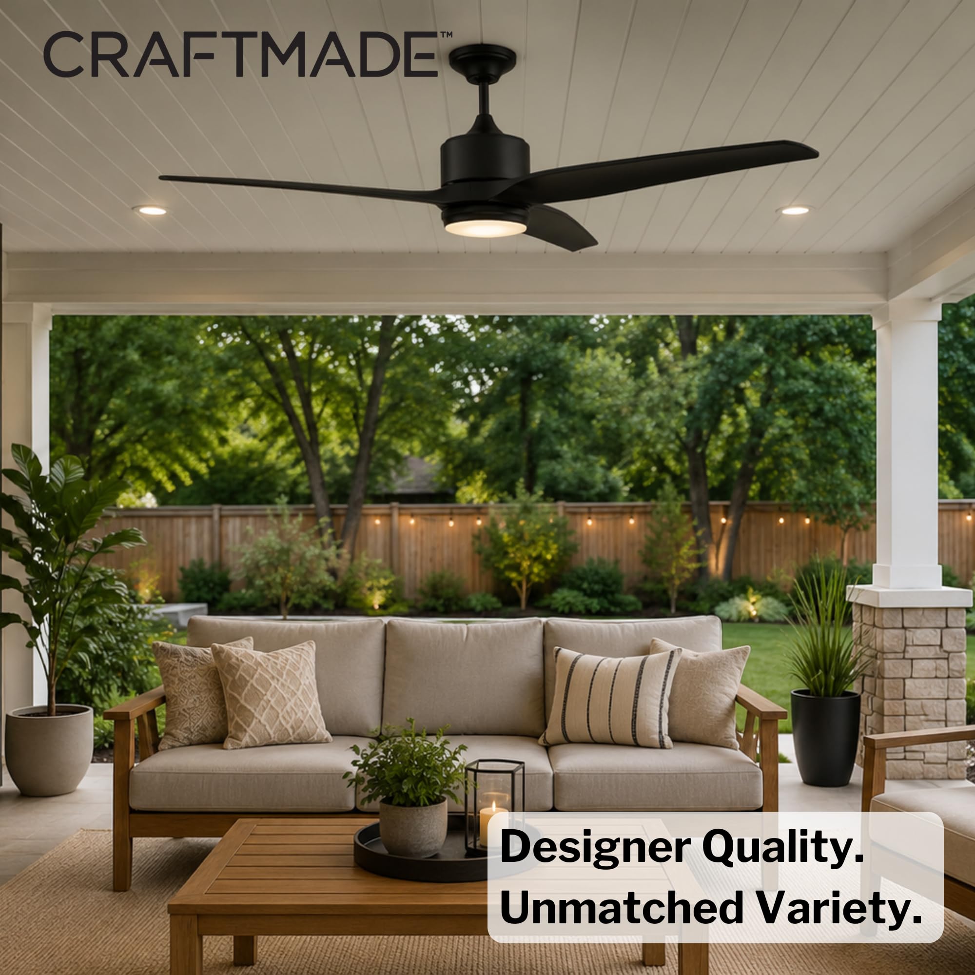 Craftmade MOB60FB3 Mobi 60 Inch 3 Blade Outdoor Ceiling Fan