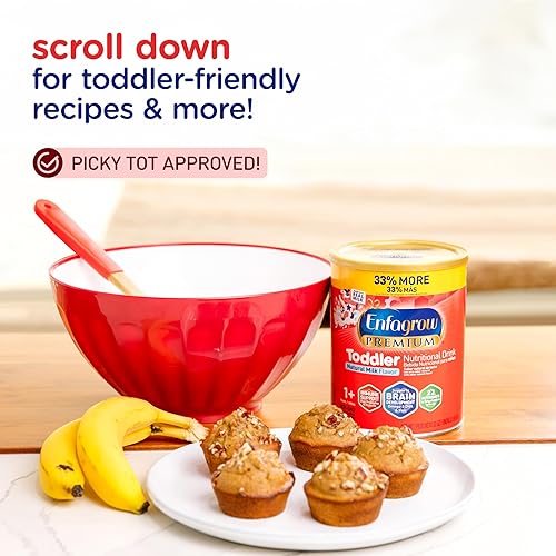 Miniatura 8 de Enfagrow Bebida nutricional prémium para niños pequeños, sabor natural a vainilla, Omega-3 DHA para apoyo cerebral, prebióticos y vitaminas