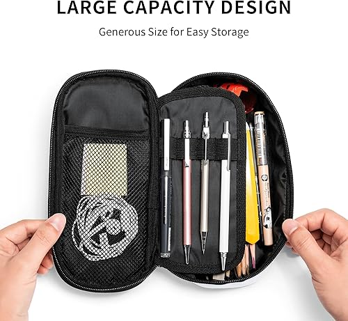 Miniatura 2 de Estuche para lápices para niños y niñas, estilo bandera de Estados Unidos, gran capacidad, negro, portátil, caja de lápices, papelería, escritorio,