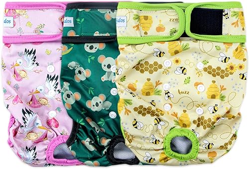 Leekalos Pañales reutilizables lavables para perras, pañales para perras, altamente absorbentes, pañales ajustables para cachorros, pañales para Leekalos Pañales reutilizables lavables para perras, pañales para perras, altamente absorbentes, pañales ajustables para cachorros, pañales para
