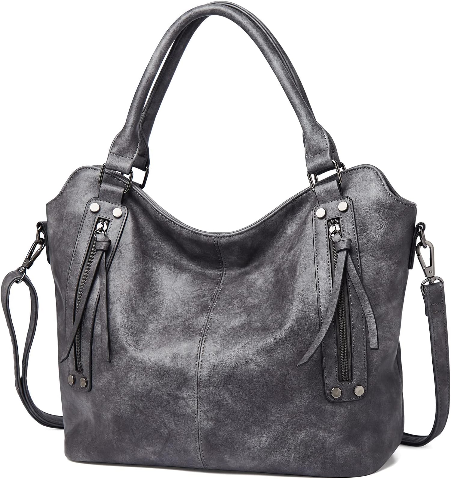 FOXLOVERHobo Bags for Women Leather Crossbody Shoulder Bags Ladies Large Tote Purse