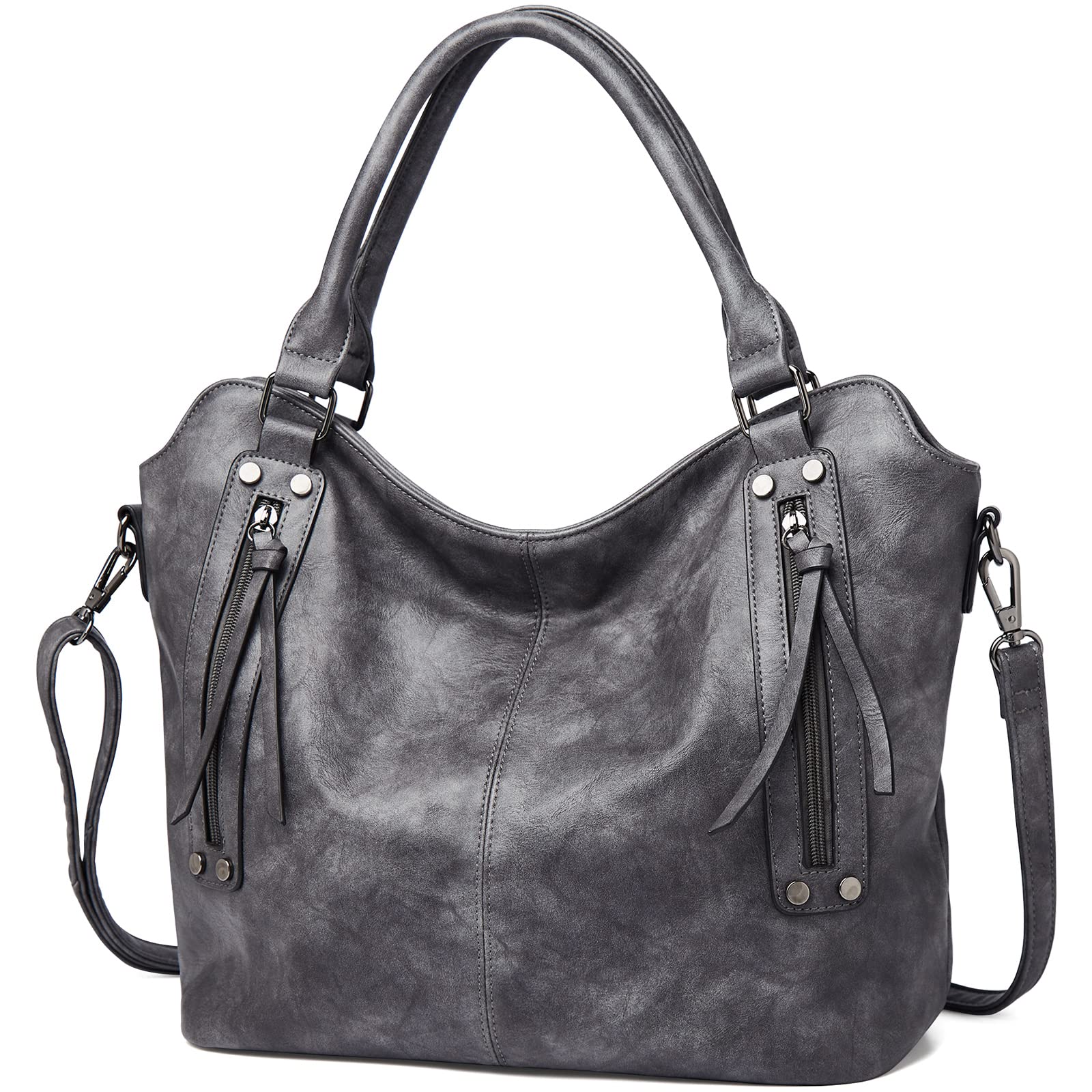 FOXLOVERHobo Bags for Women Leather Crossbody Shoulder Bags Ladies Large Tote Purse