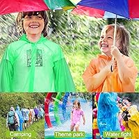 Vista 7 de Ponchos de lluvia desechables para niños y niñas, impermeable multicolor, paquete de 4