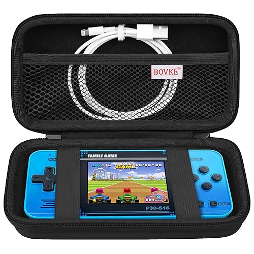 BOVKE Carrying Case Compatible with Anbernic RG35XX H Retro Handheld Game Console, RG35XX H Retro Gaming Console Travel Bag with Mesh Pocket for TF