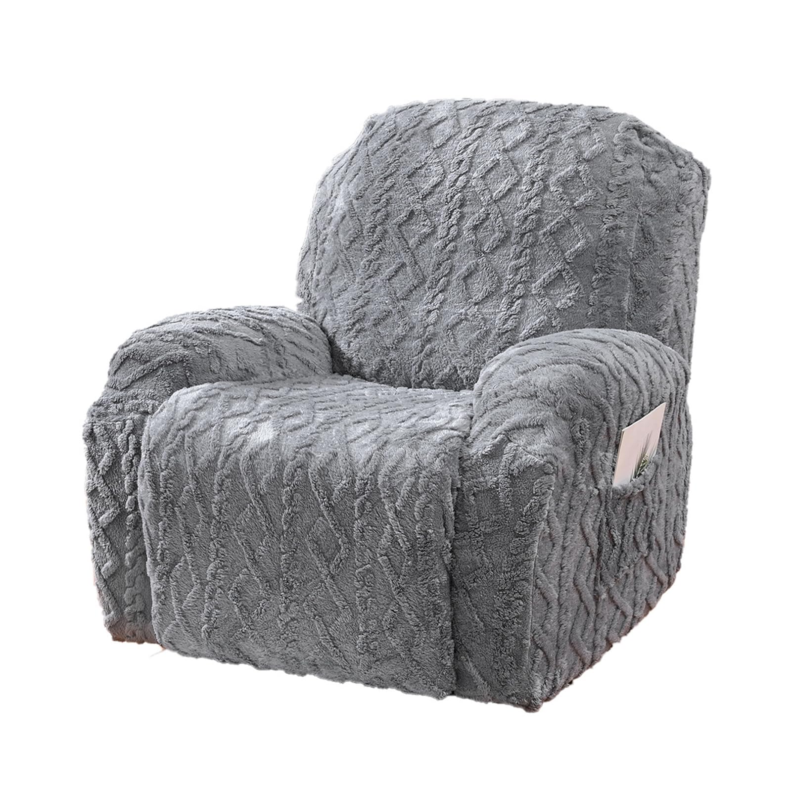 Copripoltrona Relax Reclinabile, Copripoltrona 1 2 3 Posto con Tasche, Copripoltrona Elasticizzato Relax Lavabile Rimovibile, Fodere Poltrona Relax (Grigio,2 Posti | 6 Pz)