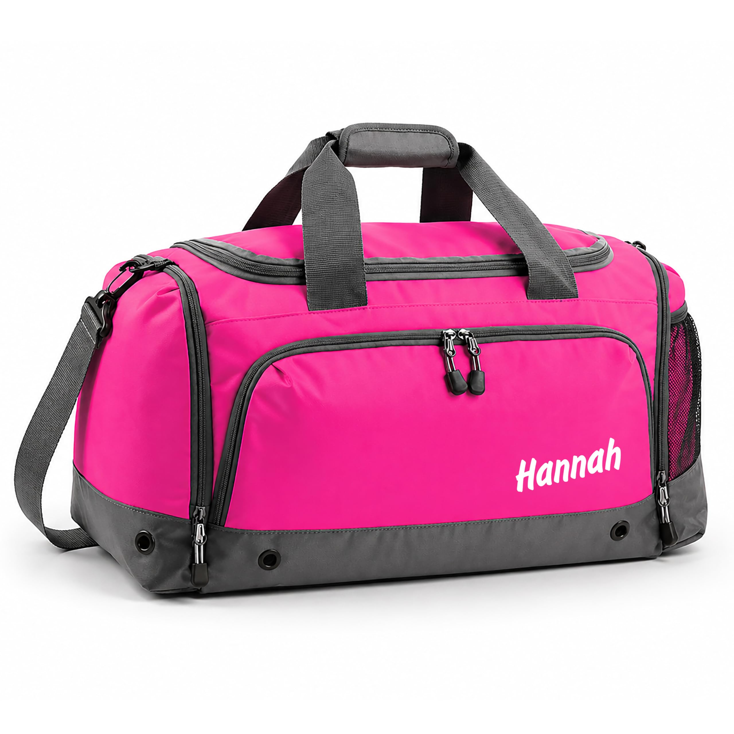 Sporttasche PINK mit Name personalisiert für Kinder & Erwachsene | Individuell bedruckt mit Wunschmotiv, Kleine Reisetasche, Schulsport Schwimmtasche Geschenk Einschulung Schulanfang