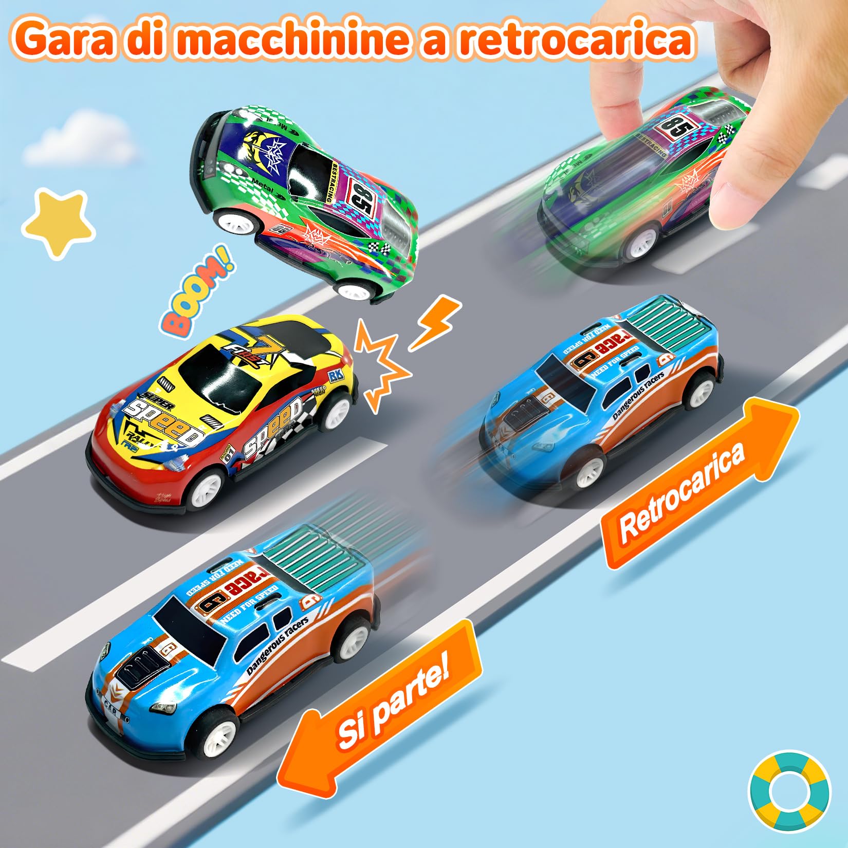 Macchinine Per Bambini, Cars Giocattoli, Giochi Bimbo con 22 Mini Macchine Giocattolo e 8 Blocchi Stradali, Veicolo Metallo Die Cast 1:64, Set Macchinina Bambina, Gioco Bambino 3 4 5 6 7 8 Anni