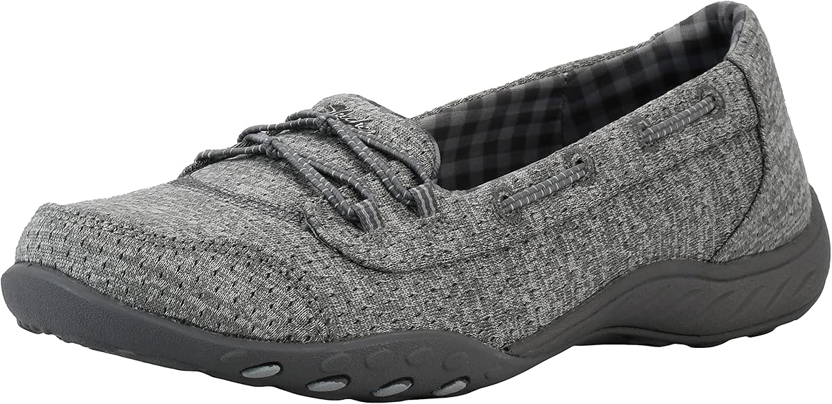 Amazon.com | Skechers Women's Breathe-Easy - Good Influence, Grey, 8.5 | Fashion Sneakers